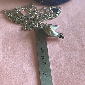 .925 sterling silver fortune cookie necklace